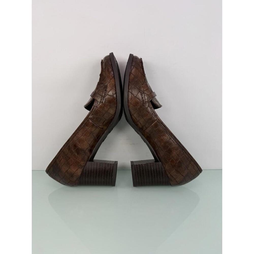 Mia Amore Size 7  Ilsa Croco Embossed Loafer Style Pumps 2.5" Block Heels Office - Picture 5 of 9